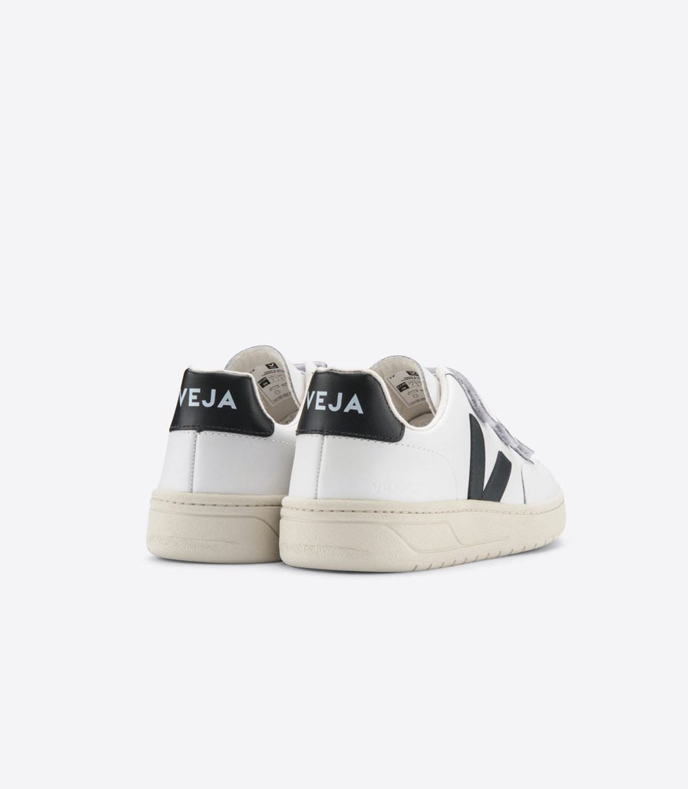 Tenis Veja Mujer - V-Lock Cuero - Blancos/Negros - 169VLEQRJ